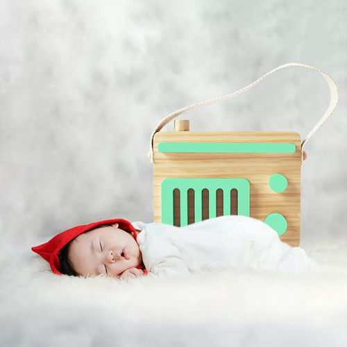 Bebé Juguete Madera Mini Radio Juguete Aprendizaje