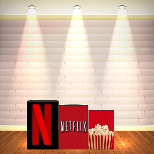 Kit Display De Mesa + Painel Festa Infantil Netflix