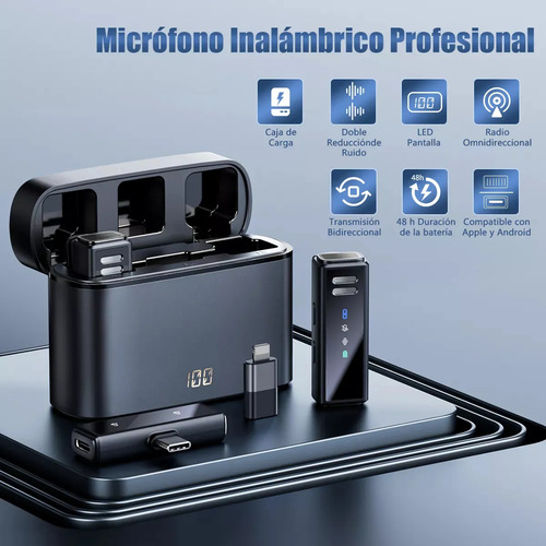 Micrófono Inalámbrico Lavalier Solapa Para iPhone Y Android