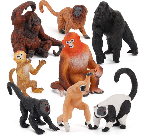 8 Figuras Realistas De Animales Del Zoolgico Modelo Mono Ora