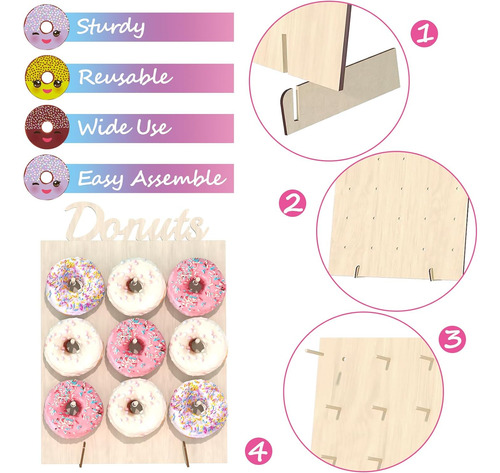 Soporte De Pared Para Donas, 2 Piezas De Soporte De Madera P
