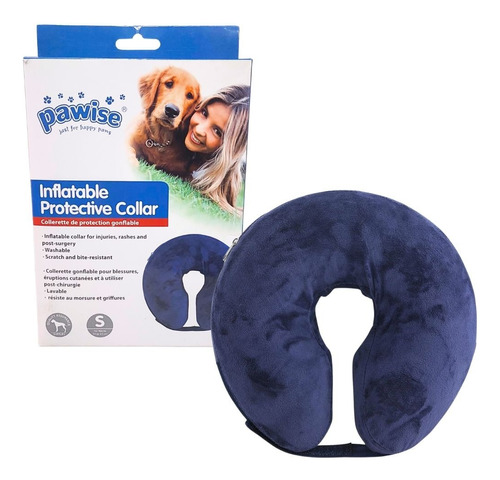 Collar Isabelino Inflable Pawise Talla S Perro Mascotas Color Azul Collar Inflable