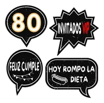 Comprar Kit Imprimible Selfie 100 Diseños Props Cumpleaños 80 Años