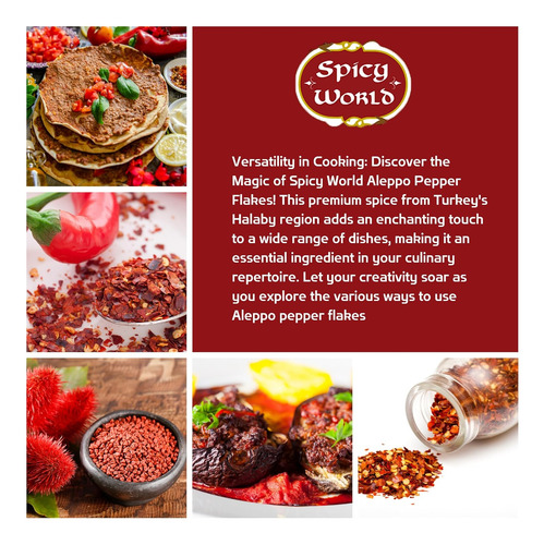 Spicy World Copos De Pimienta De Alepo 7 Oz | Auténtica Espe
