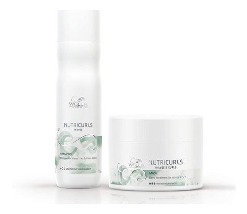 Kit Rulos Wella Nutricurls Shampoo 250ml Y  Máscara 150ml