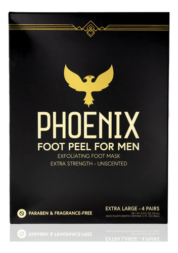 Paquete De 4 Phoenix Foot Peel Para Hombre, Extra Grande, Ex