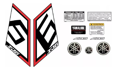 Kit Adesivo Emblema Yamaha Xj6 Sp 2015 Xj6sp015