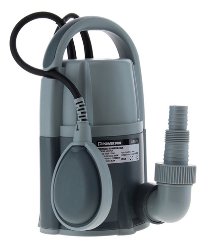 Bomba Sumergible Para Aguas Limpias Dr075 0,75hp- Power Pro Color Plateado