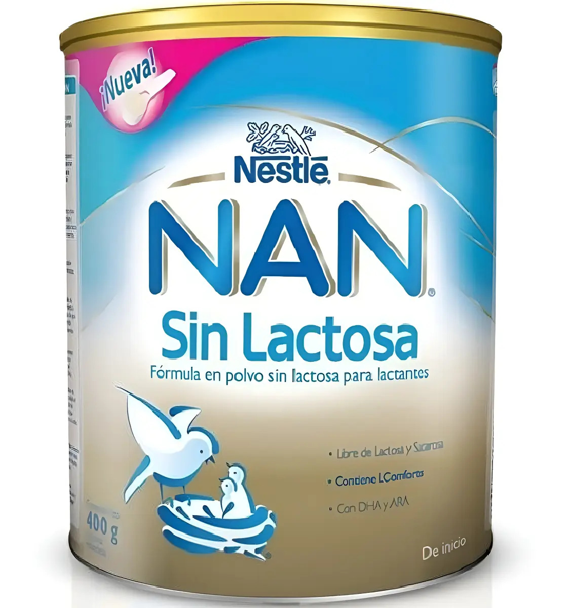 Leche de fórmula en polvo Nan Sin Lactosa en lata de 1 de 400g 0 meses a 1 años