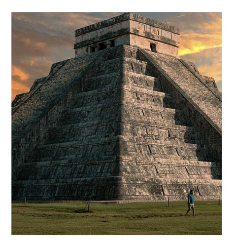 Vinilo 30x30cm Piramides Mexico Cultura Indigena