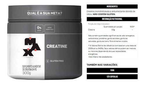 Creatina Pura 300g - Max Titanium