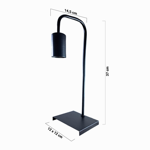 Lampara Velador Nórdico Industrial Negro / Blanco Apto Led