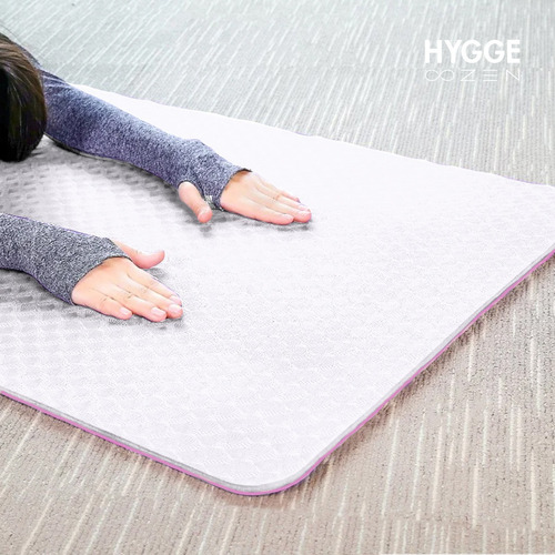 Imagen 6 de 10 de Mat Yoga Ancha Xl Colchoneta Bicolor Pilates Tpe 6mm + Funda
