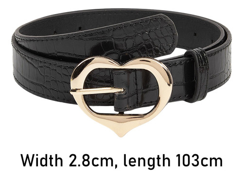 Cinturón De Mujer Con Hebilla De Corazón, Hebilla Retro,