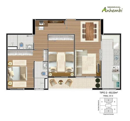 Imagem 2 de 18 de Apartamento À Venda, 70 M² Por R$ 280.000,00 - Jardim Anhembi - São José Dos Campos/sp - Ap1575