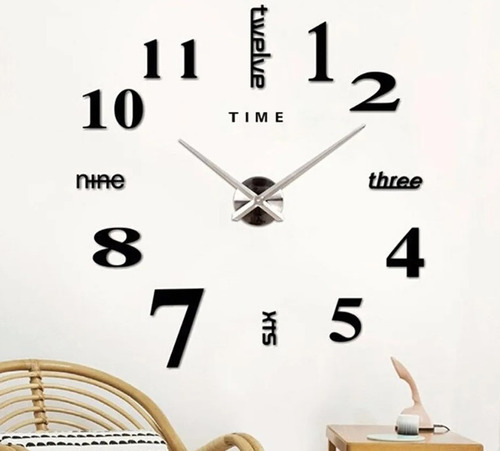 Reloj De Pared 3d Silencioso 40cm Acrilico Hogar Oficina