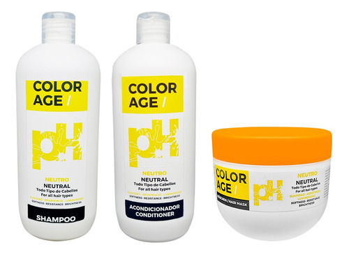 Color Age Kit Ph Neutro Shampoo + Acond. + Máscara X500ml