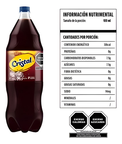 Refresco Cristal Sabor Sidra Negra De 2.5l De Yucatán