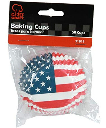 Chef Craft 50 Count Cupcake Liners Bandera Estadounidense