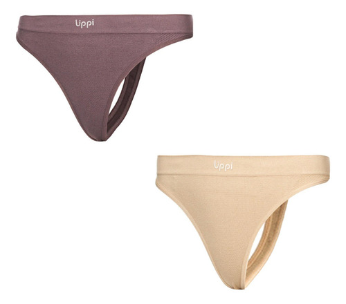 Ropa Interior Lippi Mujer Pack Skintec Sport Thong Malva Y T