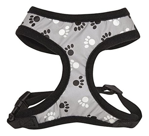 Canina Casual Pawprint Reflectante Arnes Del Perro - Gris