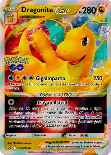 Carta Pokemon Dragonite V ASTRO (50/78) Pokemon Go pt-br