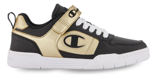 Tenis Casual Champion Arena Power Lo Mujer Dorado Y Negro