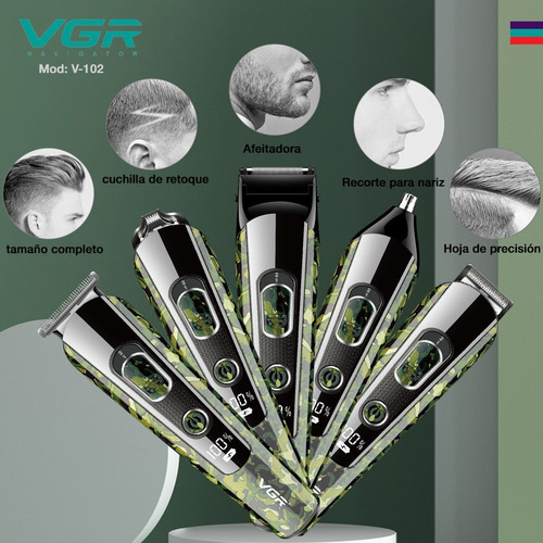 Imagen 7 de 10 de Maquina Corta Pelo Vgr V102 Profesional Grooming Kit 5 En 1