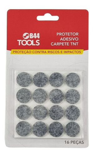 Imagem 1 de 3 de Protetor Adesivo Carpete Tnt 16un Redondo 20mm - B44 Imports