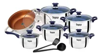 Comprar Juego De Ollas De Acero 12 Piezas Chicharronera Criolla Azul