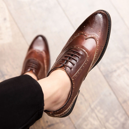 Imagen 6 de 8 de Hombres Buena Calidad Brogues Oxford Zapatos Formales