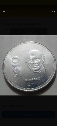 Moneda De 10 Pesos 1990
