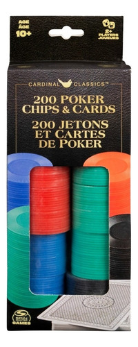 Set De Póker Spin Master Cardinal 200 Fichas Y Cartas 10