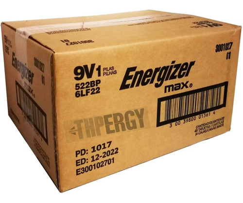 Baterias 9v Energizer Max Caja De 48. Envio Gratis