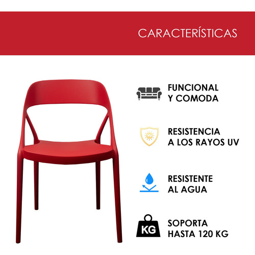 Silla Minimalista Moderna Con Respaldo Comedor Hogar Rojo