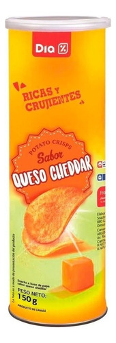 Papas Fritas En Tubo Sabor Queso Cheddar 150 Gr. Dia