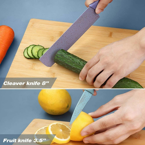 // Conjunto De 6 Facas De Cozinha Profissionais Coloridas