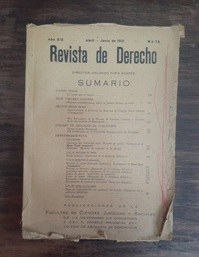 Revista De Derecho.  N° 76. Abril - Junio De 1951.