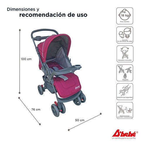 D´bebe Carriola Travel System Star Baby Color Rosa Color del chasis Negro