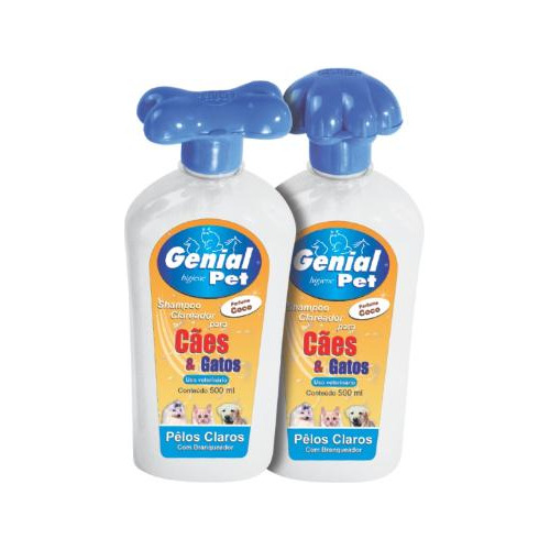 Shampoo Genial Pet Pelos Claros 500ml Cães E Gatos