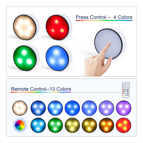 Lámpara De Armario, 13 Colores, Regulable, Para Debajo De La