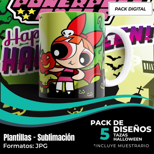 Diseños Plantillas Para Tazas Halloween Sublimación M91