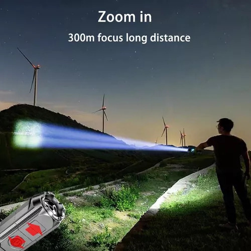 4 Lampara Táctica Ultra Potente Led Linterna Usb Recargable