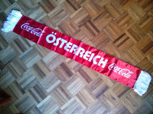 Coca Cola Bufanda Österreich,con Flecos, Saten