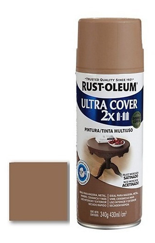 Pintura Aerosol Rust Oleum Ultra Cover 2x Satinado 430 Ml Color Nuez Moscada Satinada