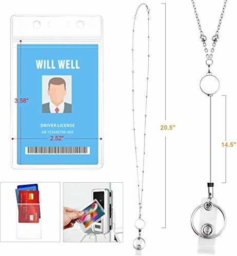 2 Pack Lanyards Retráctiles Con Soportes De Identificación