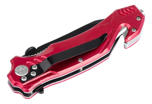 Navaja Boker Magnum Ll470 Bombero Rescatista Cortacinto Color Rojo Y Negro