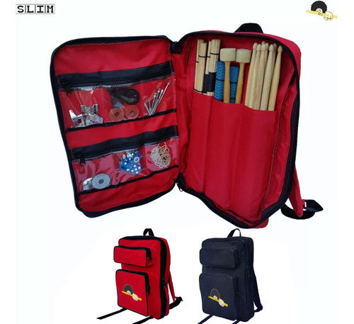 Bag Para Baquetas Tipo Mochila - D'groove (modelo Slim) Cor Vermelho