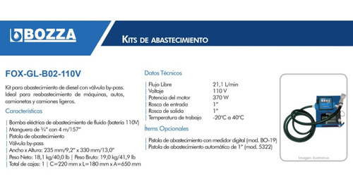 Imagen 4 de 5 de Bomba De Transferencia Para Diesel 110v Bozza