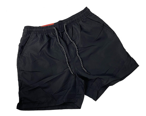 Malla Baño Short Importada Gaviota Negra Hombre Corto